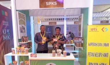 SPKS Tampilkan Produk Dodol, Stick dan Keripik Berbahan Dasar Sawit di Gebyar UKMK Palembang