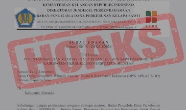 [HOAKS] SURAT EDARAN MENGATASNAMAKAN BADAN PENGELOLA DANA PERKEBUNAN