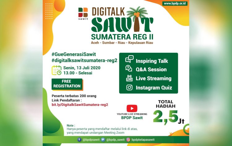 Undangan DigiTalk Sawit Sumatera Reg II, Senin 13 Juli 2020